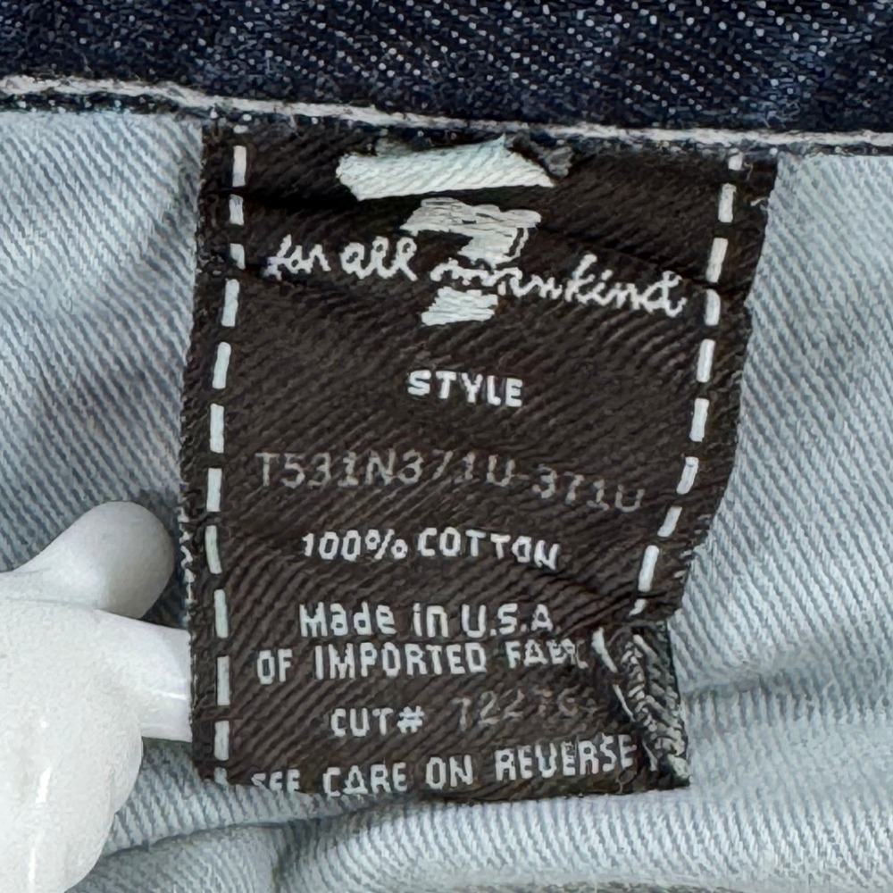 7 FOR ALL MANKIND 'A' Pkt Relaxed Jeans Mens 40x31 Dark Wash Button Fly USA - Picture 6 of 11